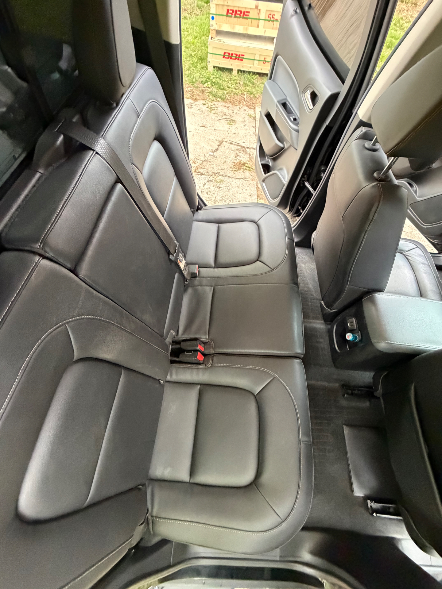 Clean leather rear bench seats after detail