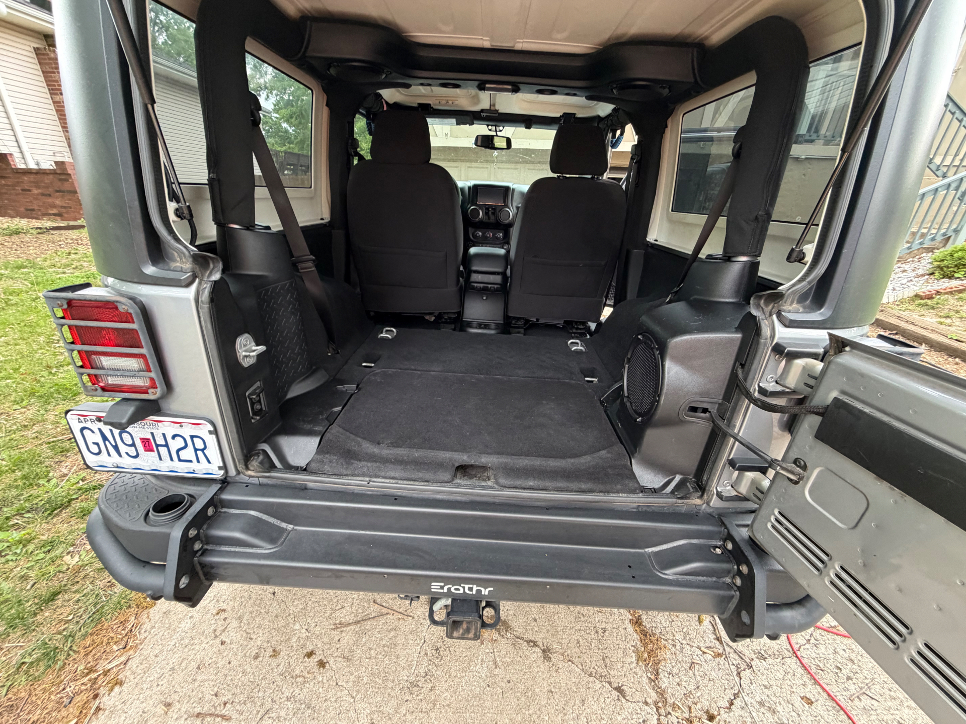 Freshly cleaned Jeep Wrangler interior and cargo area